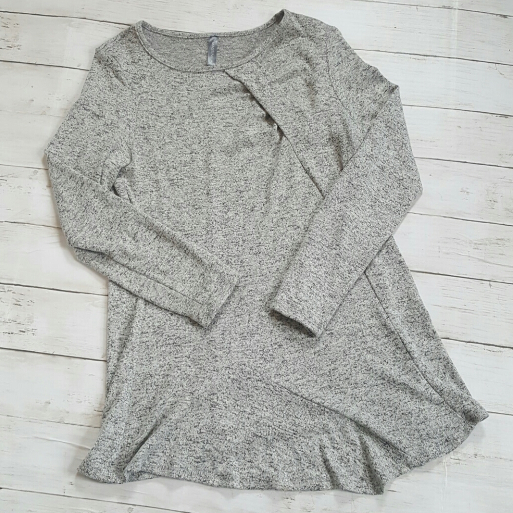 Massini heathered gray long sleeve‎ lightweight oversized tunic top small